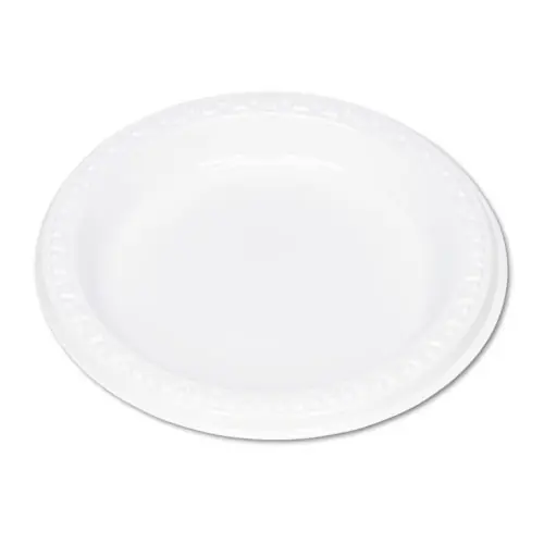 Tablemate® Plastic Dinnerware, Plates, 6" dia, White, 125/Pack
