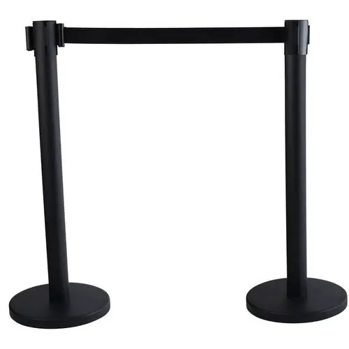 Tatco Economy Crowd Control Stanchions, Black, 2/Carton