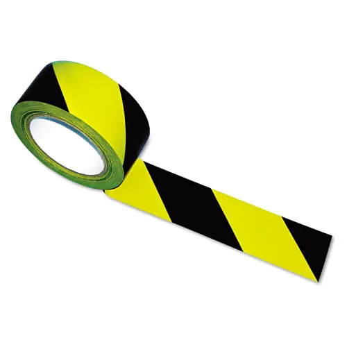 Tatco Hazard Marking Aisle Tape, Black/Yellow