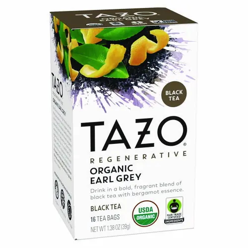 Tazo® Tea Bags, Organic Earl Grey, 16/Box, 6 Boxes/Carton