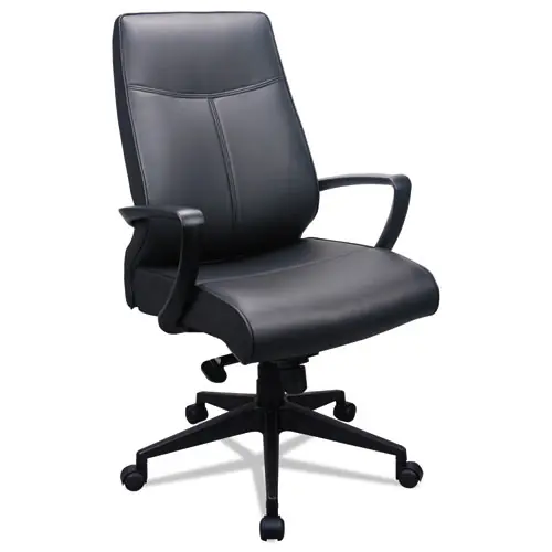 Tempur-Pedic® by Raynor 300 Leather High-Back Chair, Supports Up to 250 lb, 19.57" to 22.56" Seat Height, Black