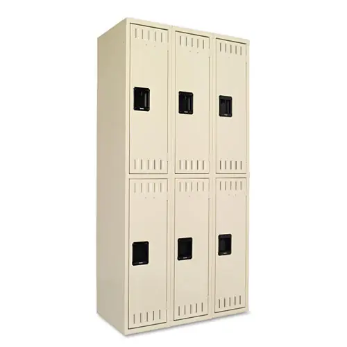 Tennsco Double Tier Locker, Triple Stack, Sand