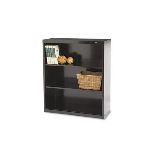 Tennsco Metal Bookcase, Three-Shelf, 34.5w x 13.5d x 40h, Black