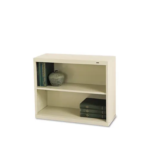 Tennsco Metal Bookcase, Two-Shelf, 34.5w x 13.5d x 28h, Putty