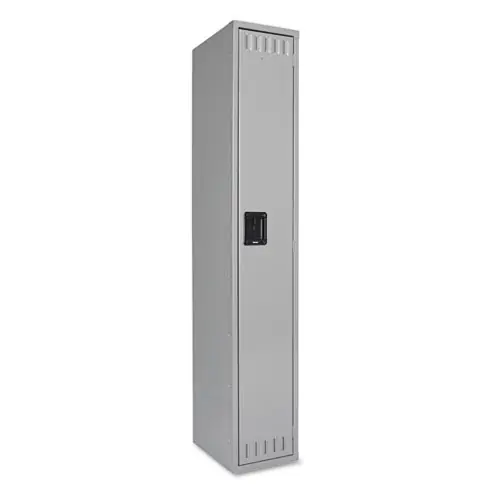 Tennsco Single-Tier Locker with Hat Shelf and Coat Rod, Medium Gray, 12"W x 18"D x 72"H