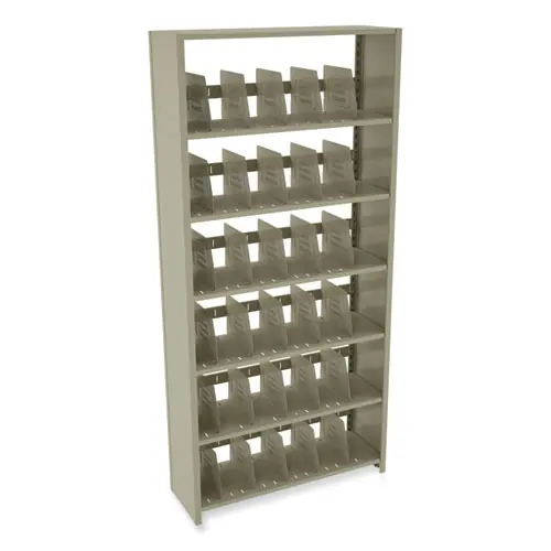 Tennsco Snap-Together Steel Six-Shelf Closed Starter Set, 36w x 12d x 76h, Sand