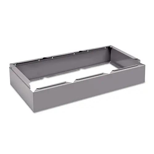 Tennsco Three Wide Closed Locker Base, 36w x 18d x 6h, Medium Gray
