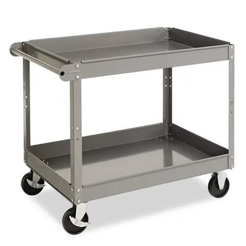 Tennsco Two-Shelf Metal Cart, 500 lb Capacity, Gray, 24" x 36" x 32"