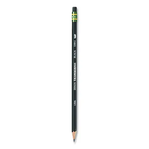 Ticonderoga® Pencils, HB (#2), Black Lead, Black Barrel, Dozen