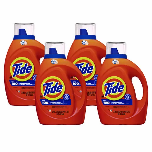 Tide® HE Laundry Detergent, Original Scent, Liquid, 64 Loads, 84 oz Bottle, 4/Carton