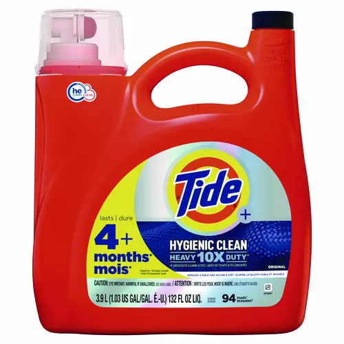 Tide® Hygienic Clean Heavy 10x Duty HE Liquid Laundry Detergent, Original Scent, 132 oz, 4/Carton