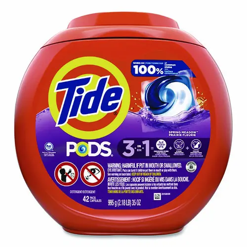 Tide® PODS Laundry Detergent, Spring Meadow Scent, 42 Pods, 35 oz Tub