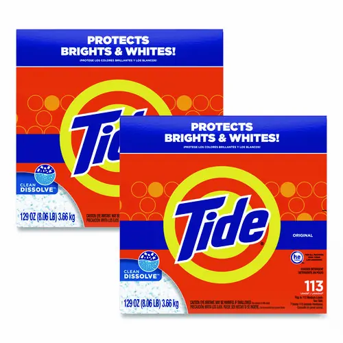 Tide® Powder Laundry Detergent, HE Compatible, Original Scent, 129 oz Box