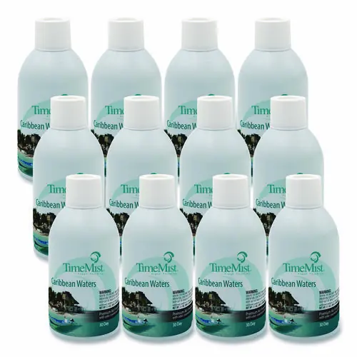 TimeMist® Premium Metered Air Freshener Refill, Caribbean Waters, 7.1 oz, 12/Carton