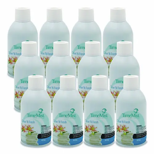 TimeMist® Premium Metered Air Freshener Refill, Clean N Fresh, 7.1 oz, 12/Carton