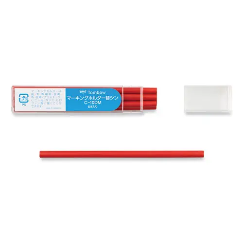 Tombow® Mechanical Wax-Based Marking Pencil Refills, 4.4 mm, Red, 10/Box
