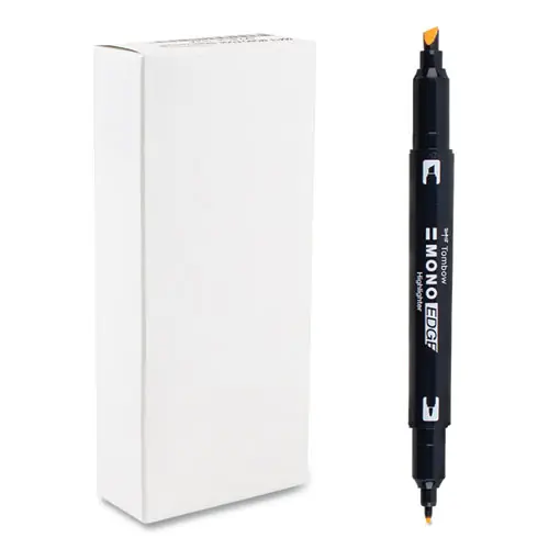 Tombow® Mono® Highlighters, Golden Yellow Ink, Bullet/Chisel Tip, Golden Yellow Barrel, 10/Box