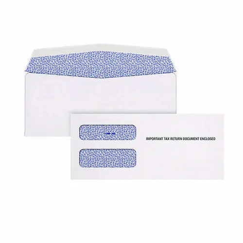 TOPS™ 1099 Double Window Envelope, Commercial Flap, Gummed Closure, 3.75 x 8.75, White, 24/Pack