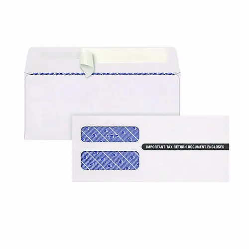 TOPS™ 1099 Double Window Envelope, Commercial Flap, Self-Adhesive Closure, 3.75 x 8.75, White, 24/Pack