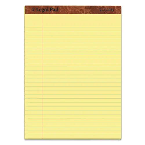 TOPS™ "The Legal Pad" Ruled Perforated Pads, Wide/Legal Rule, 50 Sheets, Canary-Yellow, 8.5 x 11, 3/Pack
