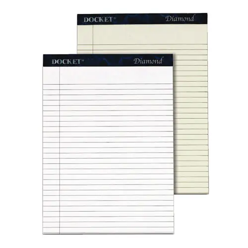 TOPS™ Docket Diamond Ruled Pads, Wide/Legal Rule, 50 White 8.5 x 11.75 Sheets, 2/Box