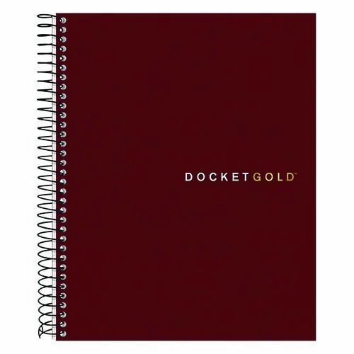 TOPS™ Docket Gold Planner, Project-Management Format, Narrow Ruled, Black Cover, 70 Sheets, 8.5" x 6.75"