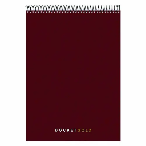 TOPS™ Docket Gold Planner Pad, Project-Management Format, Medium/College Rule, Black Cover, 70 White 8.5 x 11.75 Sheets