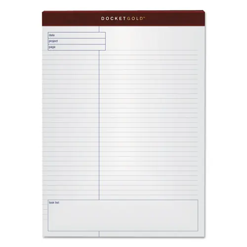 TOPS™ Docket Gold Planning Pads, Project-Management Format, Quadrille Rule, 40 White Sheets, 8.5" x 11.75", 4/Pack