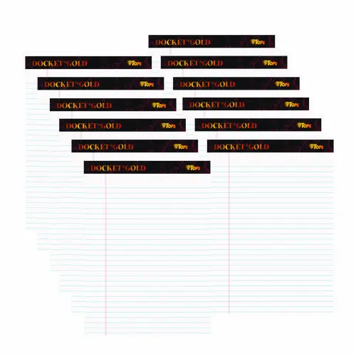 TOPS™ Docket Gold Ruled Perforated Pads, Wide/Legal Rule, 12/Pack