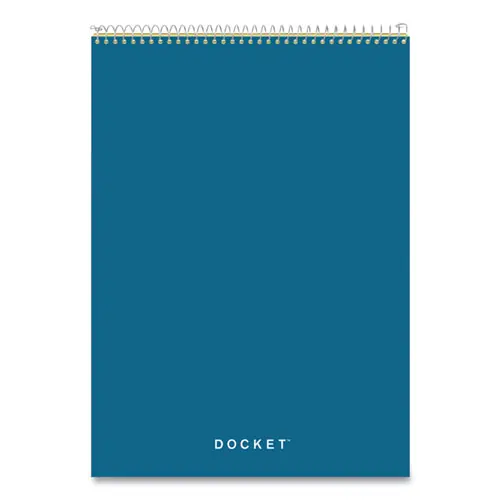 TOPS™ Docket Ruled Wirebound Writing Pad, Wide/Legal Ruled, Blue Cover, 8.5 x 11.75 Inches, 70 Canary-Yellow Sheets