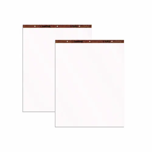 TOPS™ Easel Pads, Unruled, 27 x 34, White, 50 Sheets, 2/Carton