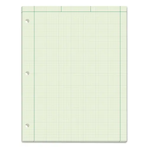 TOPS™ Engineering Computation Pads, Cross-Section Quad Rule, 100 Green-Tint 8.5 x 11 Sheets, Black/Green Cover