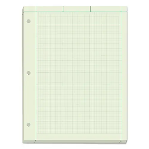 TOPS™ Engineering Computation Pads, Cross-Section Quadrille Rule, Green Cover, 200 Sheets, 8.5 x 11 inches