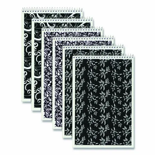 TOPS™ Fashion Steno Pad, Gregg Rule, Assorted Abstract Floral Headband Designs, 6/Pack
