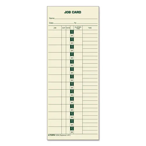 TOPS™ Manilla Job Cards, Replacement for 15-800622/L-61, One Side, 3.5 x 9, 500/Box