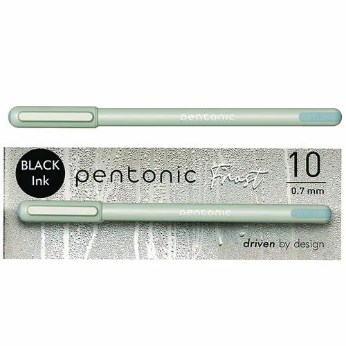 TOPS™ PENTONIC Gel Pen, Fine Point, 0.7 mm, Black Ink, Pale Gray Barrel, 10/Pack