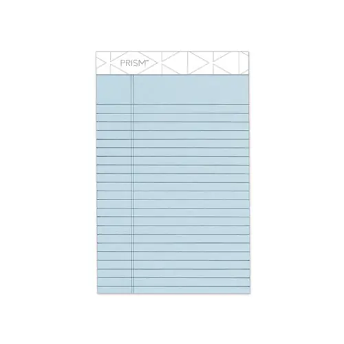 TOPS™ Prism + Colored Writing Pads, Narrow Rule, 50 Pastel Blue 5 x 8 Sheets, 12/Pack
