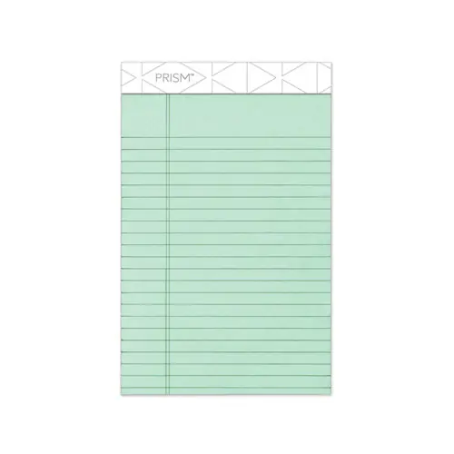 TOPS™ Prism + Colored Writing Pads, Narrow Rule, 5" x 8", Pastel Green, 50 Sheets per Pad, 12 Pads/Pack