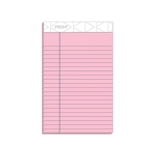 TOPS™ Prism + Colored Writing Pads, Narrow Rule, Pastel Pink, 5 x 8 Inches, 50 Sheets per Pad, 12 Pads/Pack