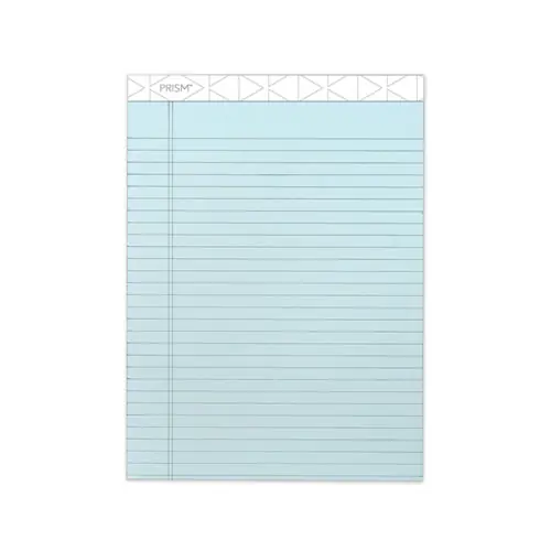 TOPS™ Prism + Colored Writing Pads, Wide/Legal Rule, 50 Pastel Blue 8.5 x 11.75 Inch Sheets, 12/Pack