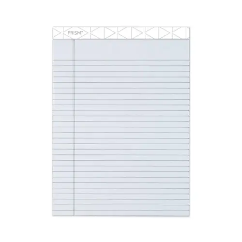 TOPS™ Prism + Colored Writing Pads, Wide/Legal Rule, 50 Pastel Gray Sheets, 8.5 x 11.75, 12/Pack