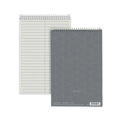 TOPS™ Prism Steno Pads, Gregg Rule, Gray Cover, 80 Sheets, 6" x 9", 4/Pack