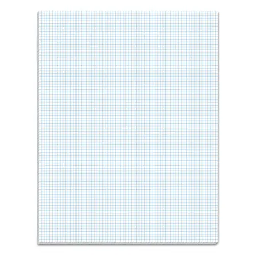 TOPS™ Quadrille Pads, 8 sq/in Quadrille Rule, 50 Sheets, 8.5" x 11", White