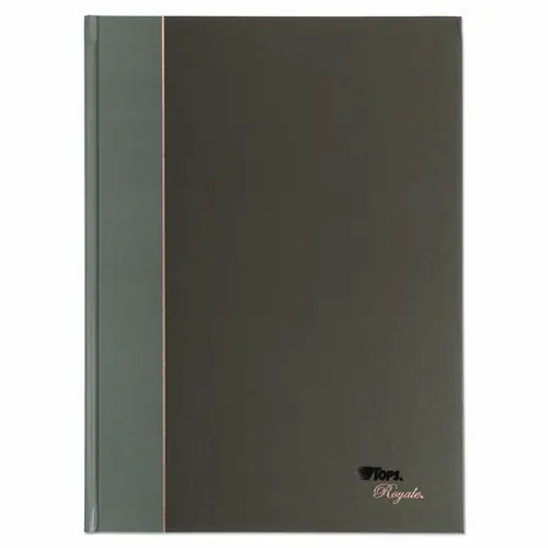 TOPS™ Royale Casebound Business Notebook, 1-Subject, Medium/College Rule, Black/Gray Cover, 96 Sheets, 11.75" x 8.25"