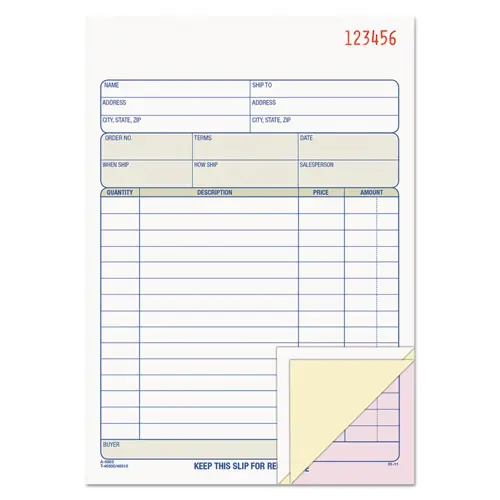 TOPS™ Sales Order Book, Three-Part Carbonless, 50 Forms