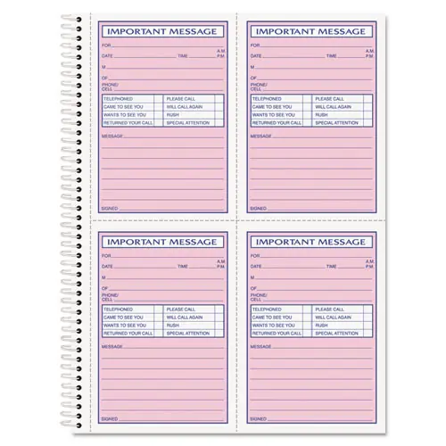 TOPS™ Telephone Message Book with Fax/Mobile Section