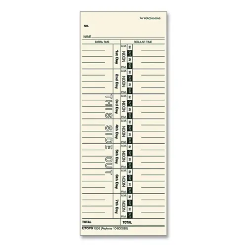 TOPS™ Time Clock Cards, Replacement for 10-800292, One Side, 3.5 x 9, 500/Box