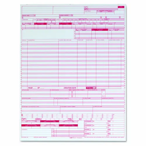 TOPS™ UB04 Hospital Insurance Claim Form for Laser Printers, One-Part (No Copies), 8.5 x 11, 2,500 Forms Total