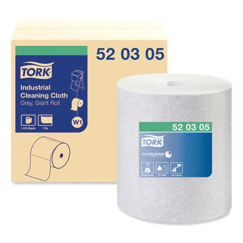 Tork® Industrial Cleaning Cloths, Gray, 1,050 Wipes/Roll