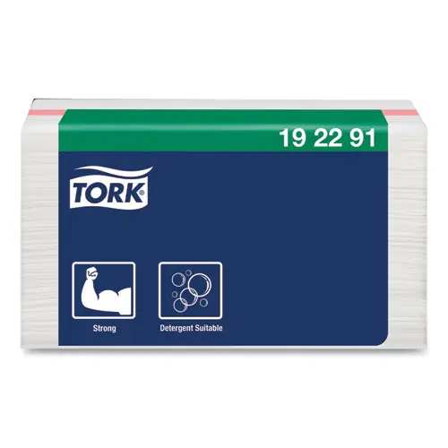 Tork® Small Pack Foodservice Cloth, 1-Ply, Unscented, White/Red Stripe, 50 Cloths/Pack, 4 Packs/Carton